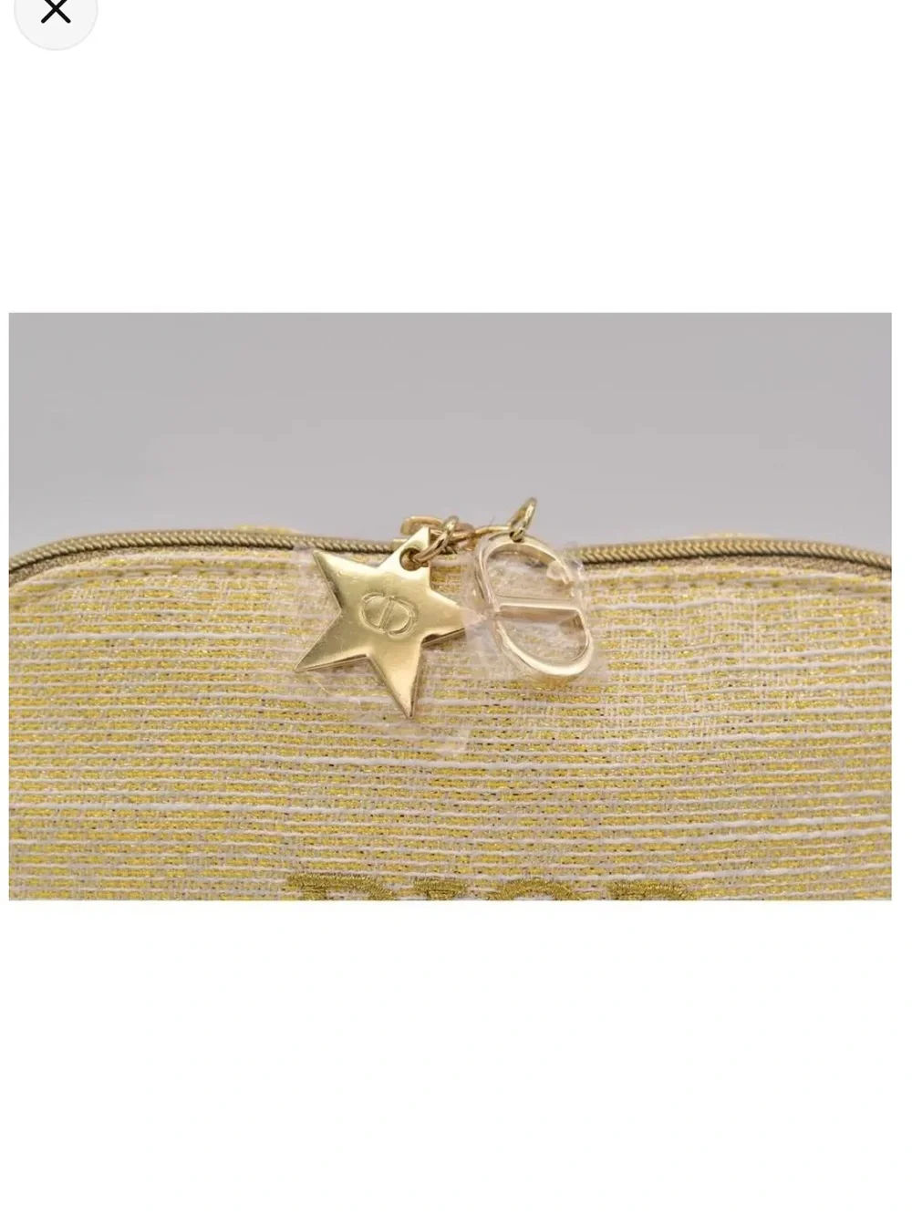 Christian Dior Beauty Makeup Cosmetic Travel Pouch Gold Star Logo